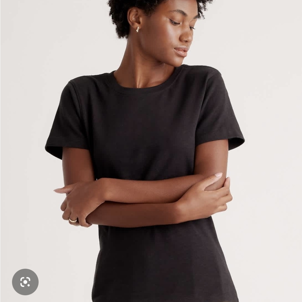 Quince Black Organic Slub Short-Sleeve Crewneck Tee NWT XL